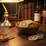 Tranches de pamplemousse séché fumoir whisky, arômes authentiques pour cocktails.