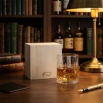 Verre dégustation whisky motif martelé style japonais Kinoshin dans son coffret en bois
