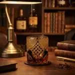 Verre dégustation whisky en cristal taillé, motif martelé japonais Edo Kiriko, base facettée.