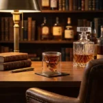 Verre whisky double crâne transparent, double paroi isolante, crâne flottant.